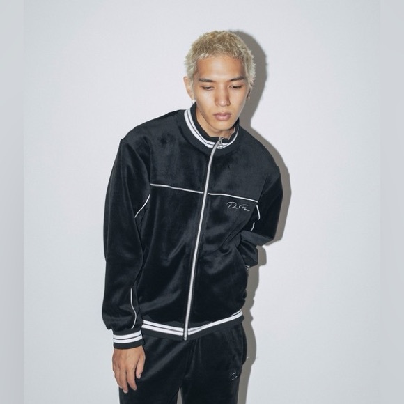 Dior Dark Blue Velour Jacket with White Trim
